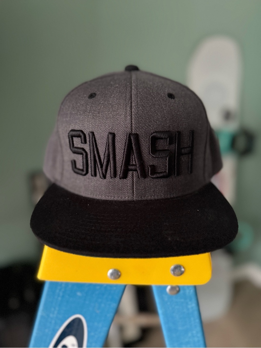 Nash Gray and Black 'SMASH' Snapback Hat